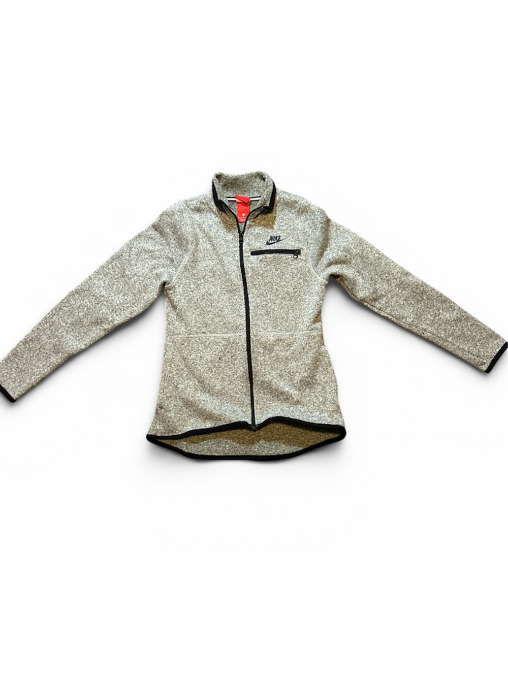 Nike Gray Heather Full-Zip Jacket with Black Trim
